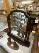 A dark wood stained dressing table mirror COLLECT ONLY