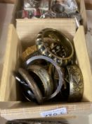 A box of costume jewellery bangles