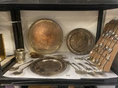 A mixed lot of silver plate including cutlery etc