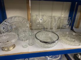 A good lot of glassware including posy vases, nibble dishes etc