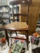 An Edwardian side chair with bergere panel seat COLLECT ONLY