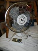 A desk top fan.