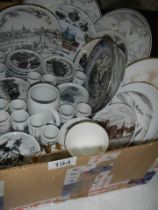 A box of European souvenir ceramics, COLLECT ONLY.