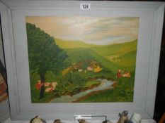 A framed and glazed picture entitled 'A Happy Valley' H Cornell. COLLECT ONLY.