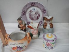 A mixed lot of ceramics including Toby jugs.