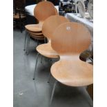 A set of six Danish style chairs, COLLECT ONLY.