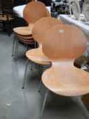 A set of six Danish style chairs, COLLECT ONLY.