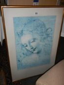 A large framed and glazed portrait print, COLLECT ONLY.
