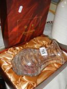 A boxed Royal Brierley crystal vase.