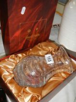 A boxed Royal Brierley crystal vase.