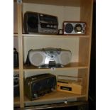 Five vintage radio's.
