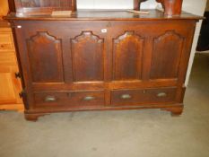 A period oak mule chest. COLLECT ONLY