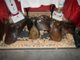 Three leather saddles, COLLECT ONLY.