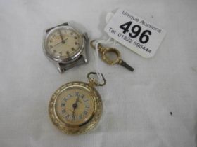 A pocket watch and a watch head.