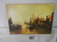 An oil on canvas Venetian scene signed A Pratello.