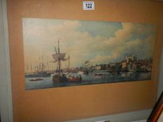 A framed and glazed picture entitled 'Thames at Deptford, Scott' COLLECT ONLY.