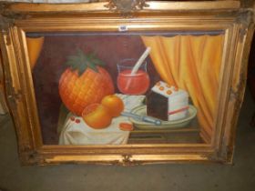 A gilt framed still life study, COLLECT ONLY,.