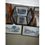 Eight framed and glazed prints including London scenes, COLLECT ONLY.