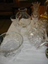 A mixed lot of glass jugs and other glassware, COLLECT ONLY.