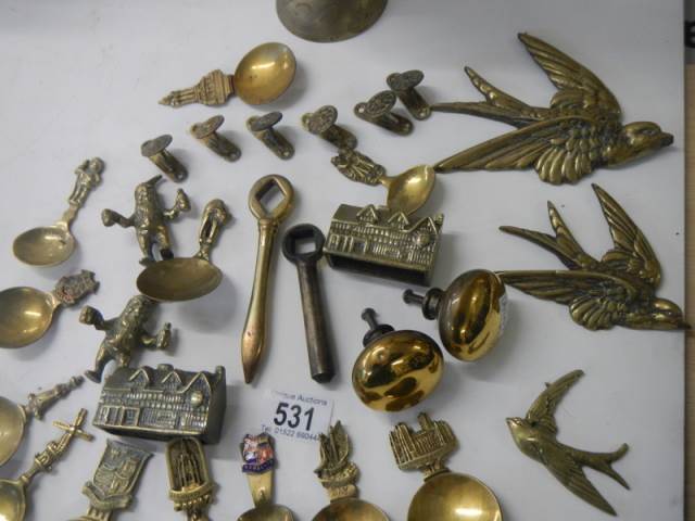 A mixed lot of caddy spoons & brass items etc. - Image 3 of 4