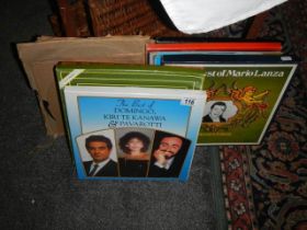 A quantity of classical LP records.
