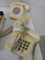 Three vintage telephones