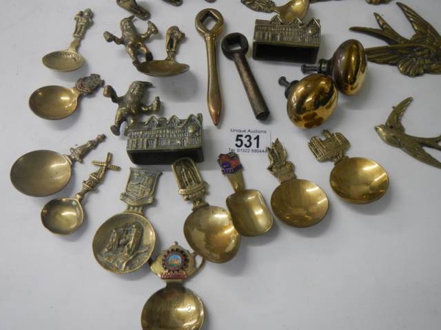 A mixed lot of caddy spoons & brass items etc. - Image 2 of 4
