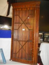 A mahogany astragal glazed corner cabinet. COLLECT ONLY.