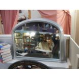 An arched mirror in silver coloured frame, COLLECT ONLY.