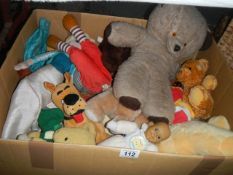 A box of soft toys.