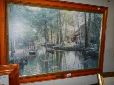 A mahogany framed rural scene 'Going to market' COLLECT ONLY.