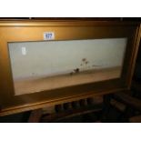 A framed and glazed watercolour desert scene signed J F Canham 1912, COLLECT ONLY.