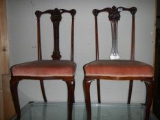 A pair of Victorian mahogany chairs. COLLECT ONLY.