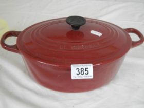 A Le Creuset casserole dish.