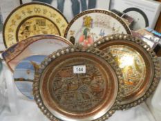 A collection of Egyptian scene collector's plates.