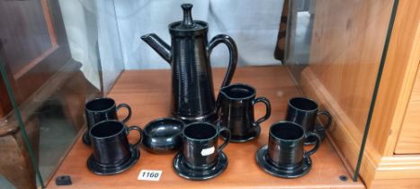 A studio pottery coffee set (Missing 1 cup) COLLECT ONLY