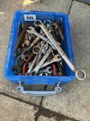 A box of ring spanners COLLECT ONLY