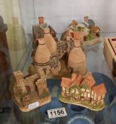 6 David winter hand painted buildings including the Bottle Kiln