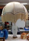 A table lamp with good fringed shade. COLLECT ONLY