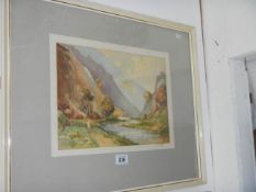 A framed and glazed rural print entitled Dove Dale 1960, 51 x 46 cm COLLECT ONLY.