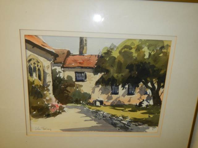 A pair of gilt framed and glazed rural scene water colour signed John Tooley, 47 x 39 cm, COLLECT - Image 3 of 7