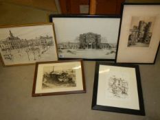 A quantity of pencil drawings and prints, COLLECT ONLY.