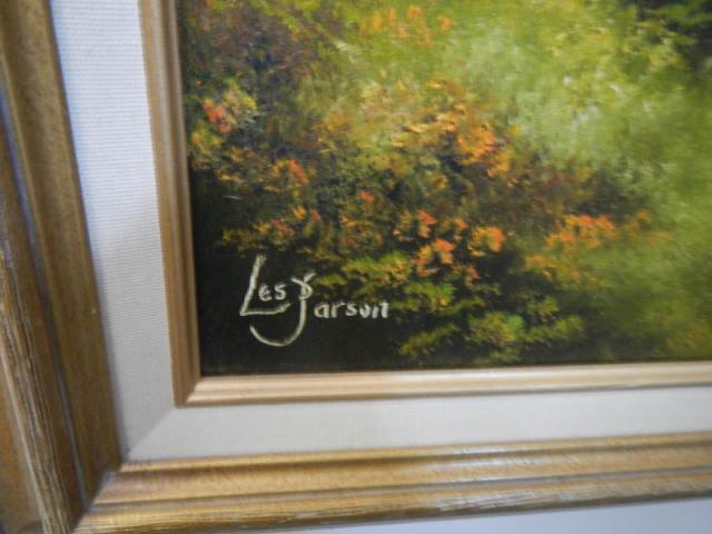 A good 20th century oil on canvas beach scene signed Les Jarsoil. 58 x 68 cm COLLECT ONLY. - Image 3 of 5