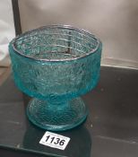 A glass posy vase, similar to Whitefriars