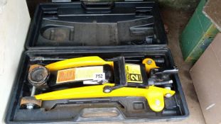 A cased 2 tonne trolley jack (As new) COLLECT ONLY