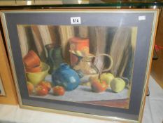 A good framed and glazed still life watercolour, 61 x 49 cm, COLLECT ONLY.