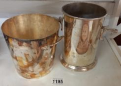 A vintage banana republic silver plated champagne bottle cooler & a EPNS ice bucket