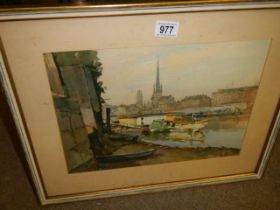 A good early 20th century watercolour signed Marc. COLLECT ONLY.