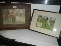 Two framed and glazed cartoons, COLLECT ONLY.