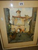 A good early 20th century watercolour signed Marc. COLLECT ONLY.